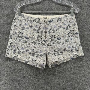 ORFEO Paris Shorts Womens S Blue Floral Tweed Mid Rise Preppy Classic Old Money